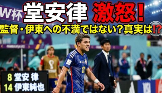 サッカー堂安律が交代時にキレた本当の理由は？誰に対して何と叫んだのか別アングル動画で特定！