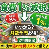 【家計シミュレーション】消費税1％への減税はいつから？月いくら得するかの計算と、2年後に待つ「隠れ増税」リスク